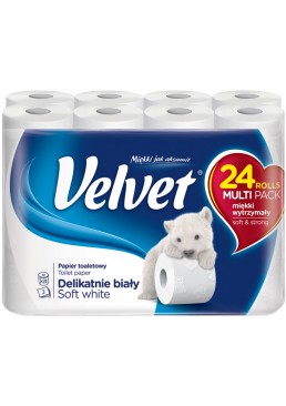 Туалетная бумага Velvet Деликатная 3 слоя, 24 рулона